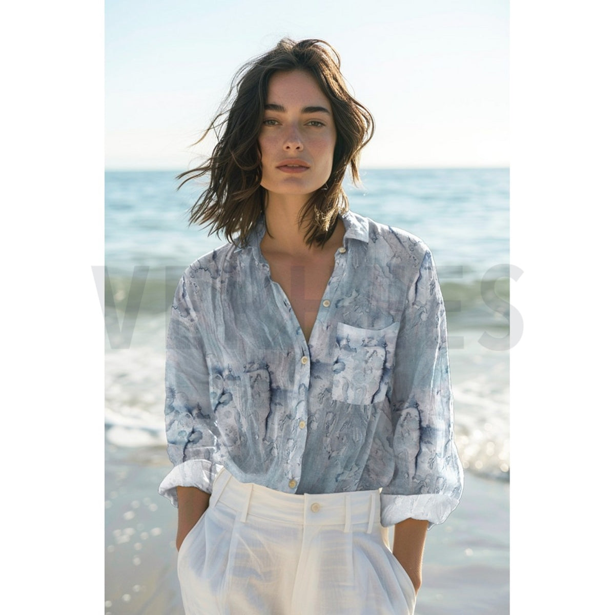 Crafted batik cotton voile pale turquoise