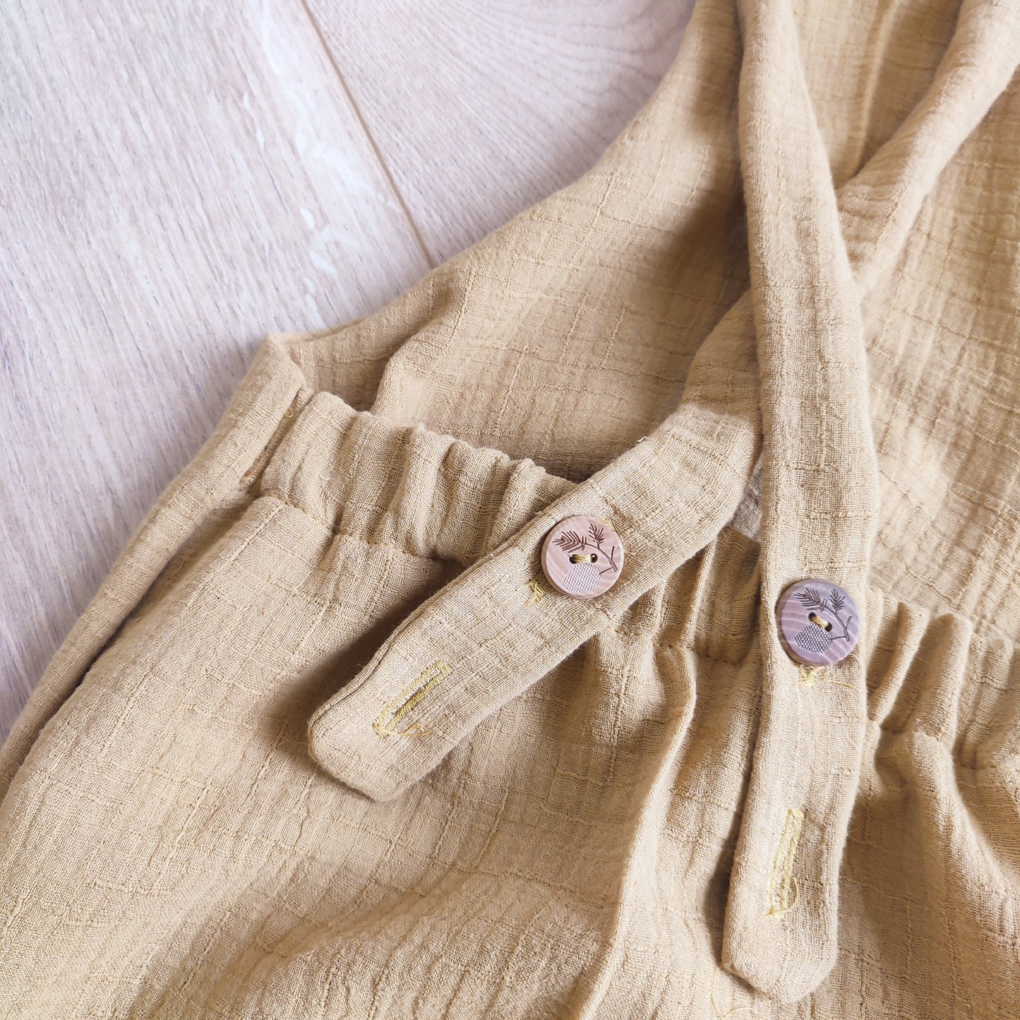 Salopette gauze mosterd