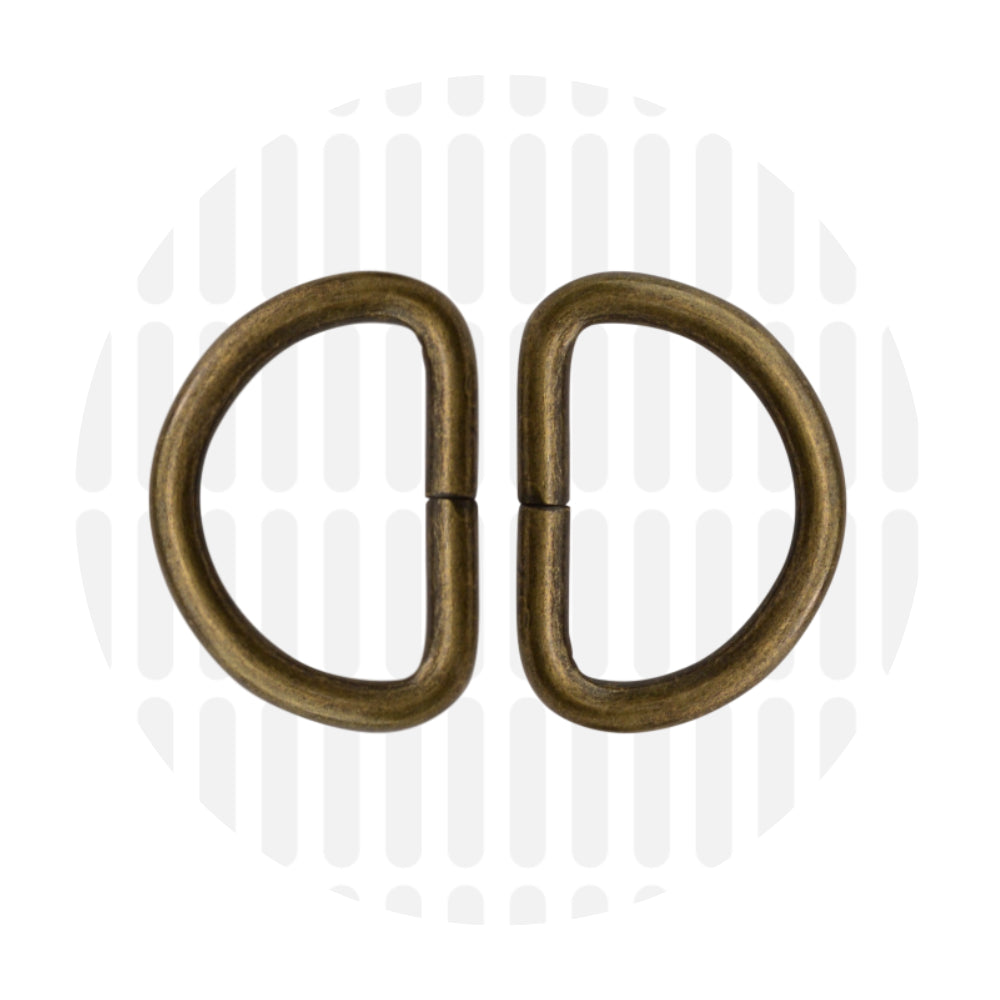 Basic | D-ring | 25mm - Antique brass