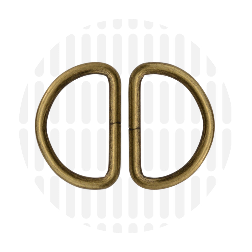 Basic | D-ring | 32mm - Antique brass
