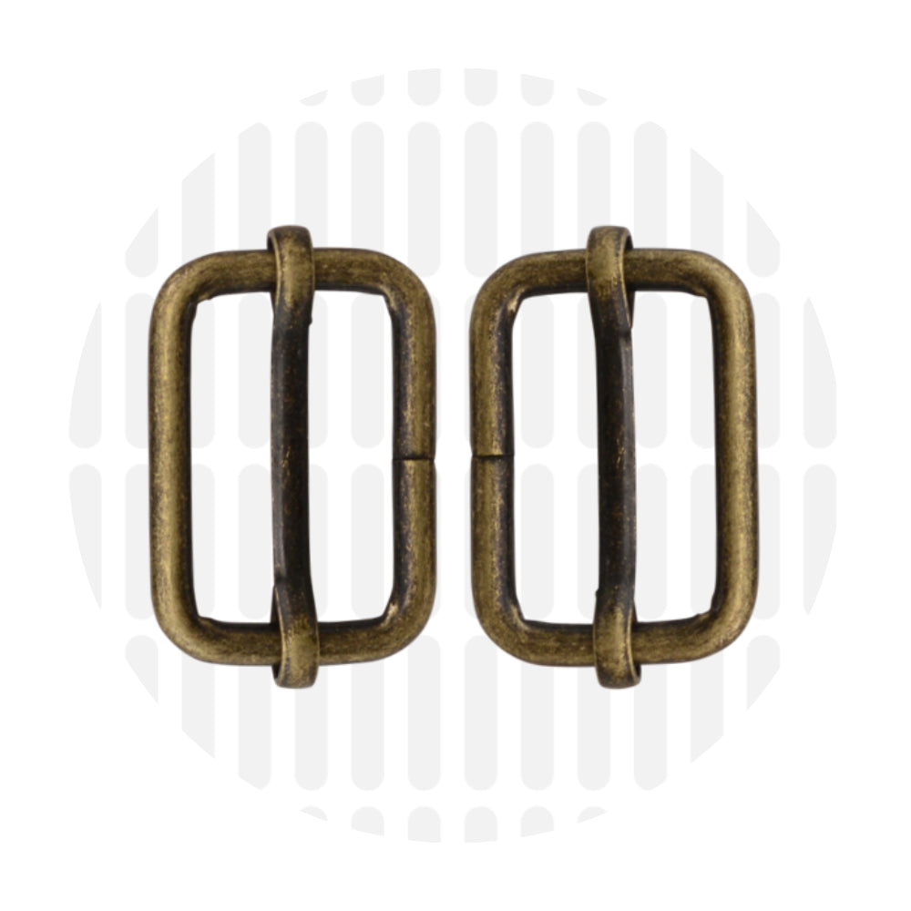 Basic | Adjustable Strap Slider | 25mm - Antique brass