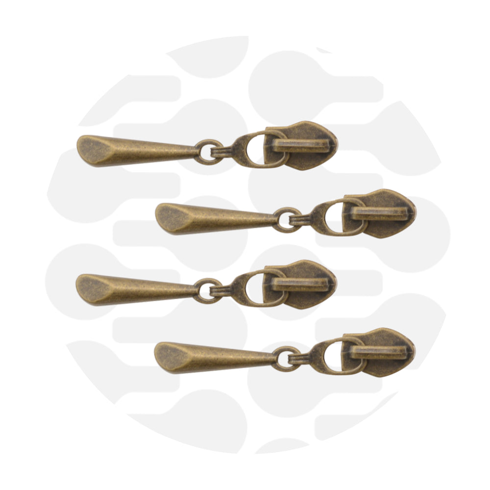 Zipper slider Drop #5S - Antique brass