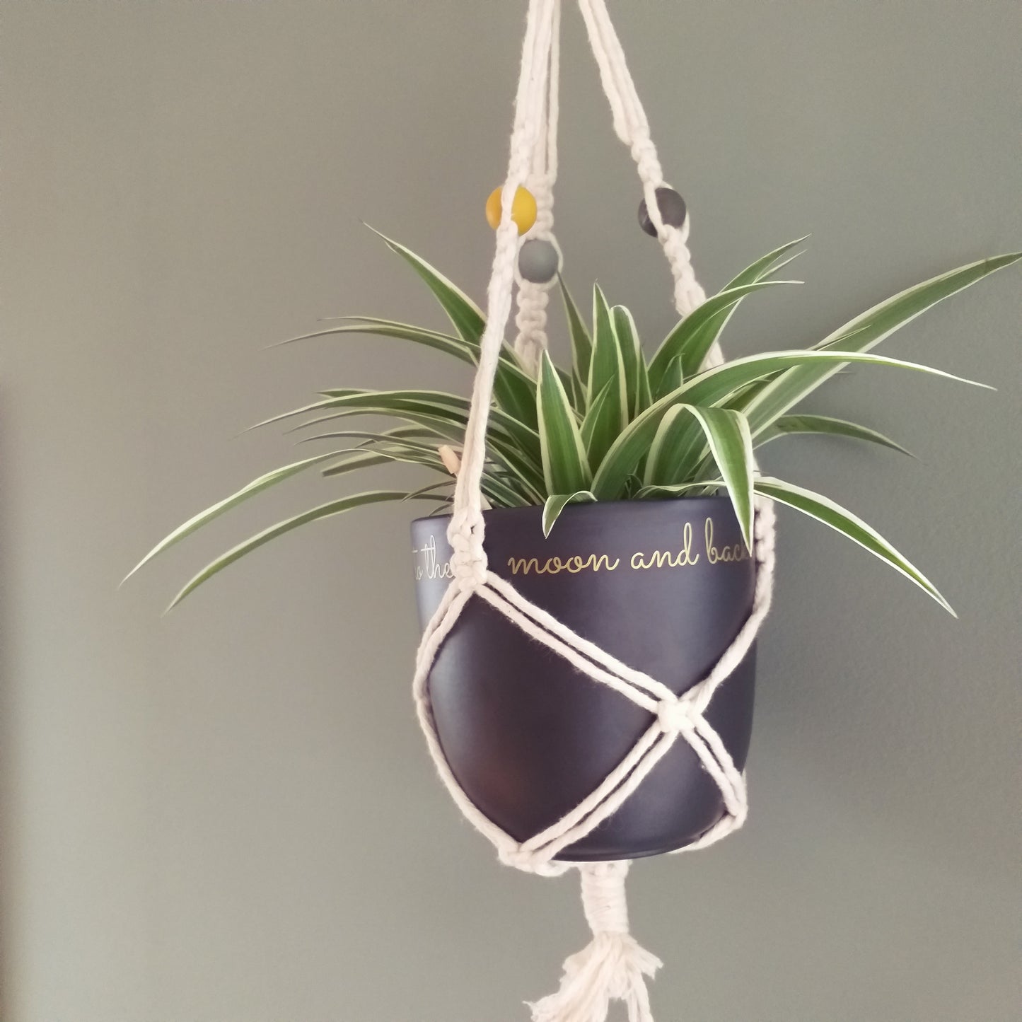 Potje met plantenhanger "Love you to the moon and back"