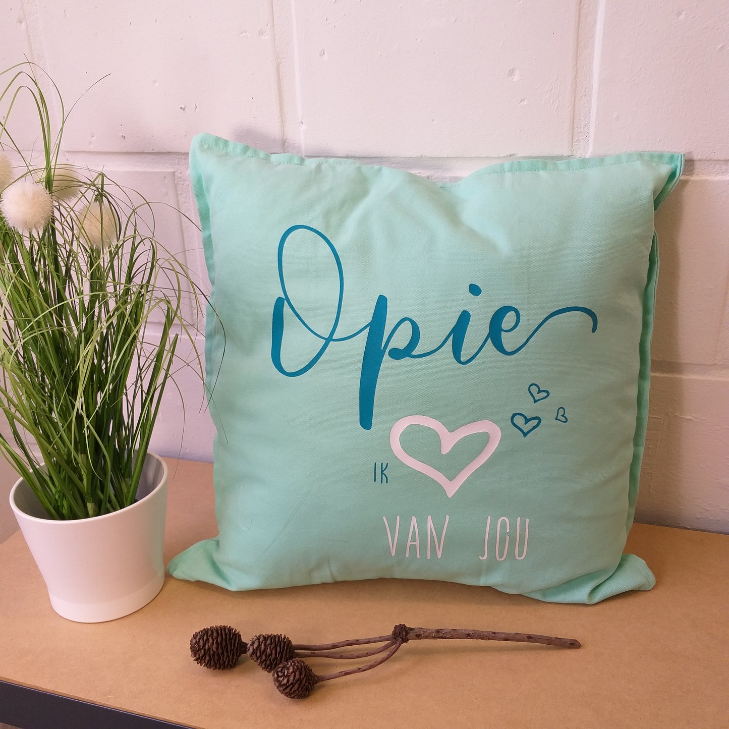 Kussen ' opie jij bent de liefste '