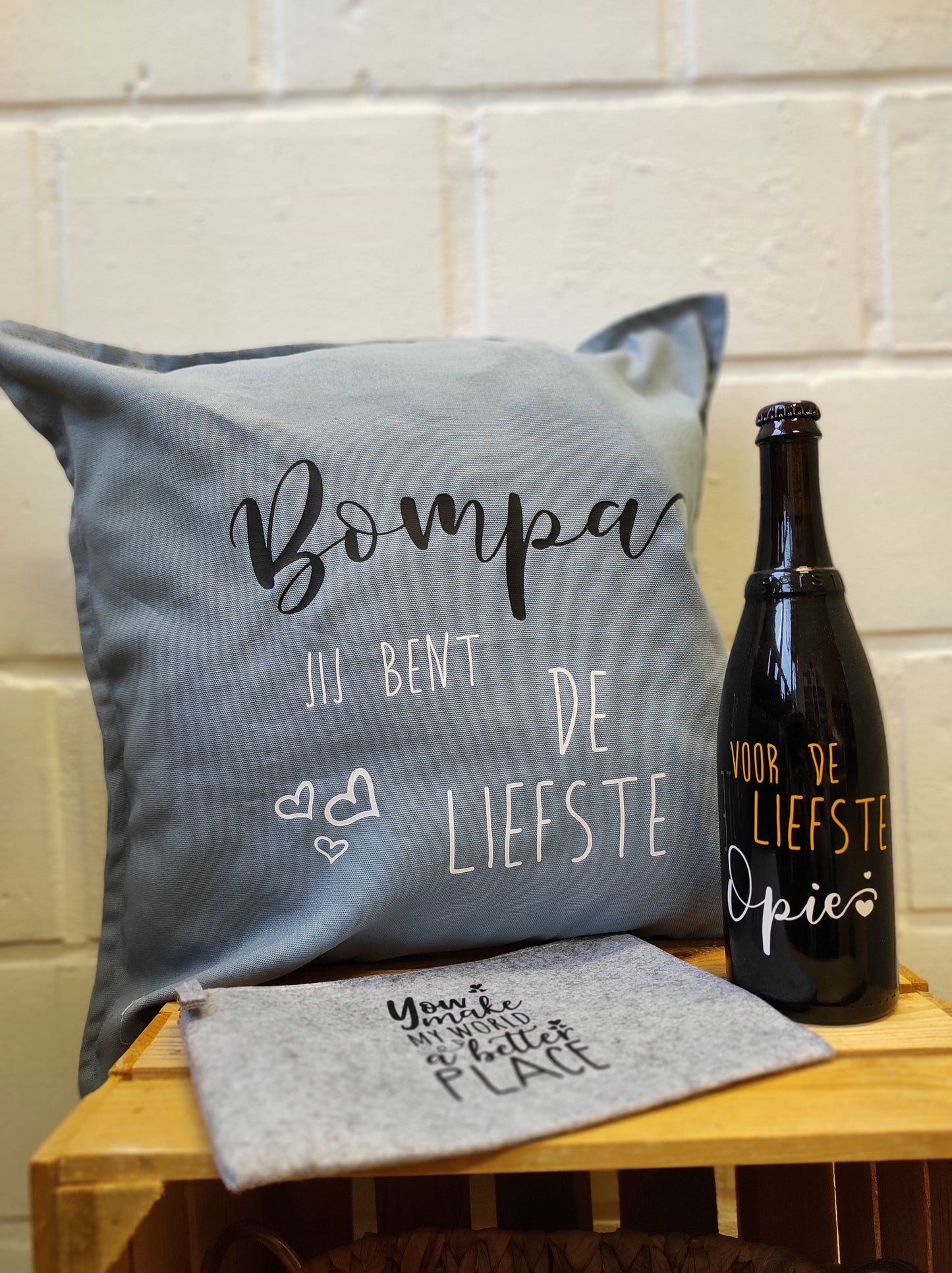 Kussen 'Bompa jij ben de liefste'