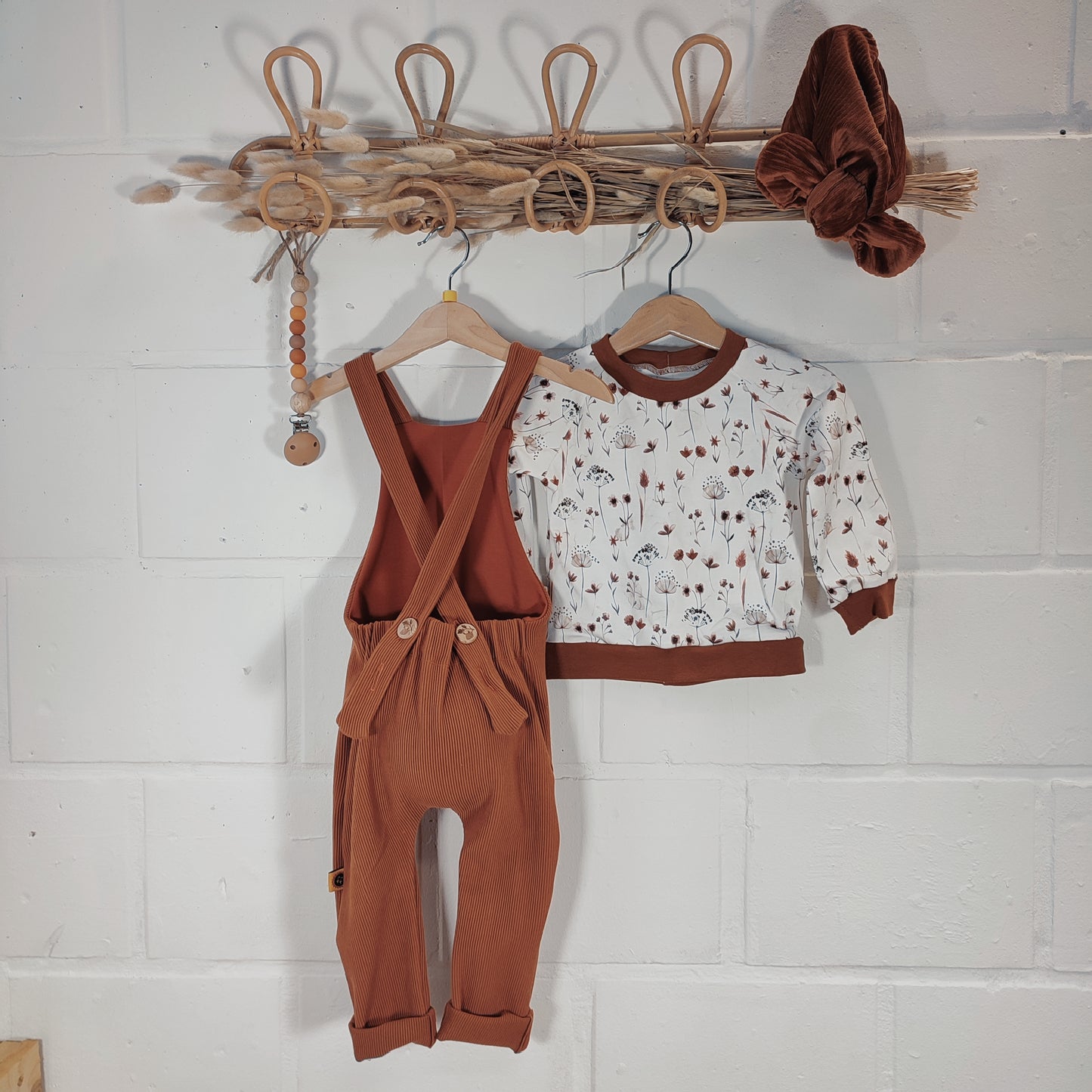 Setje dry flowers salopet