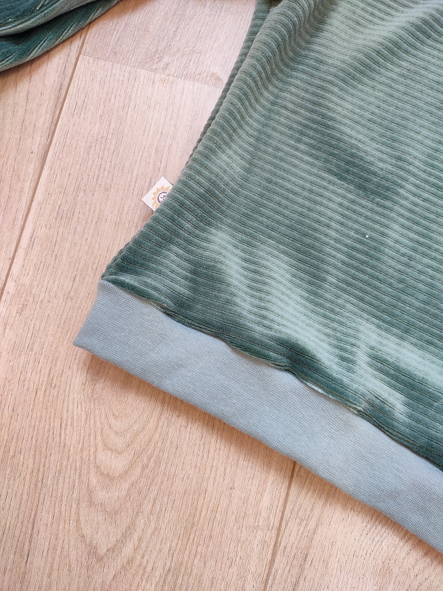 sweater fluweel turquoise