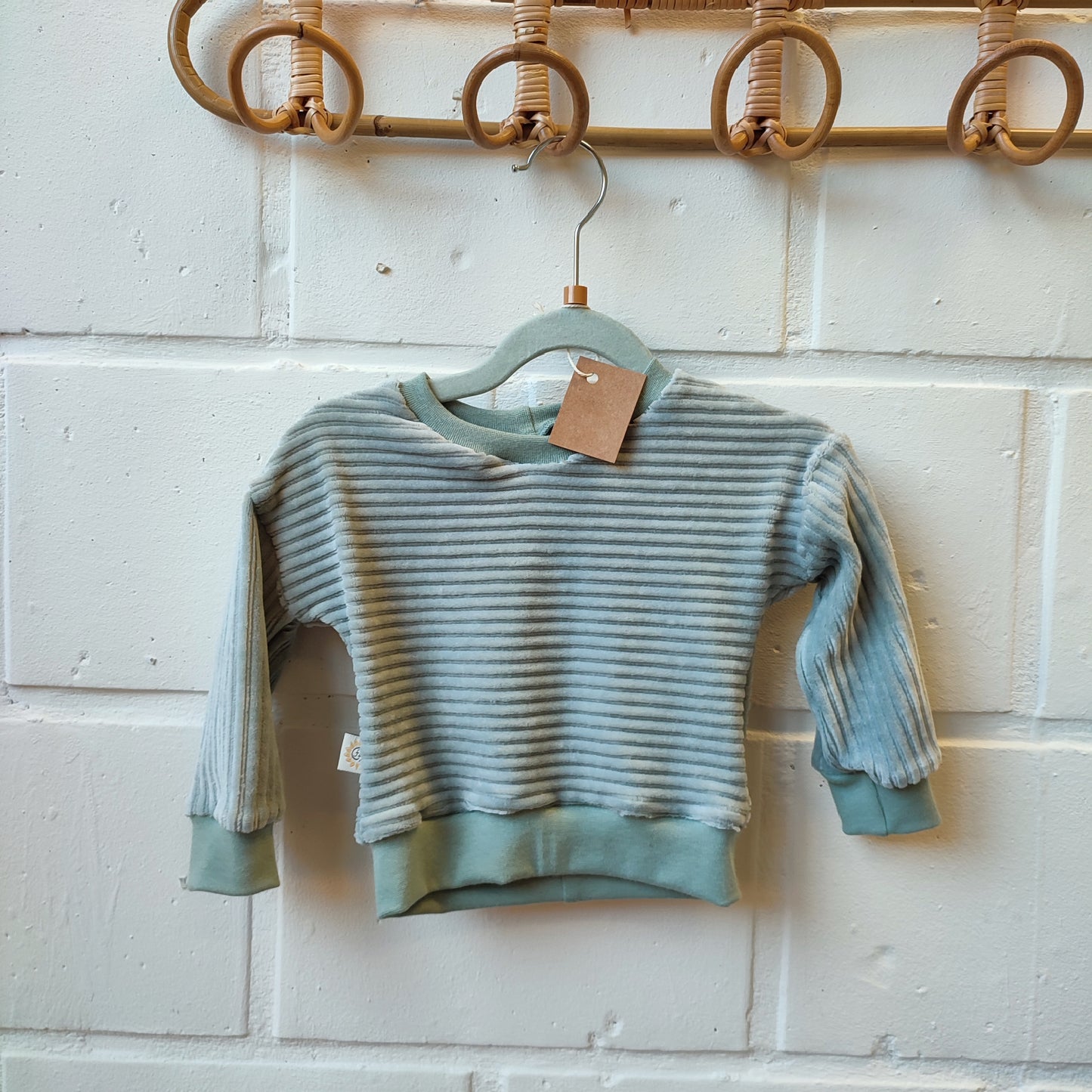 Sweater velours blauw