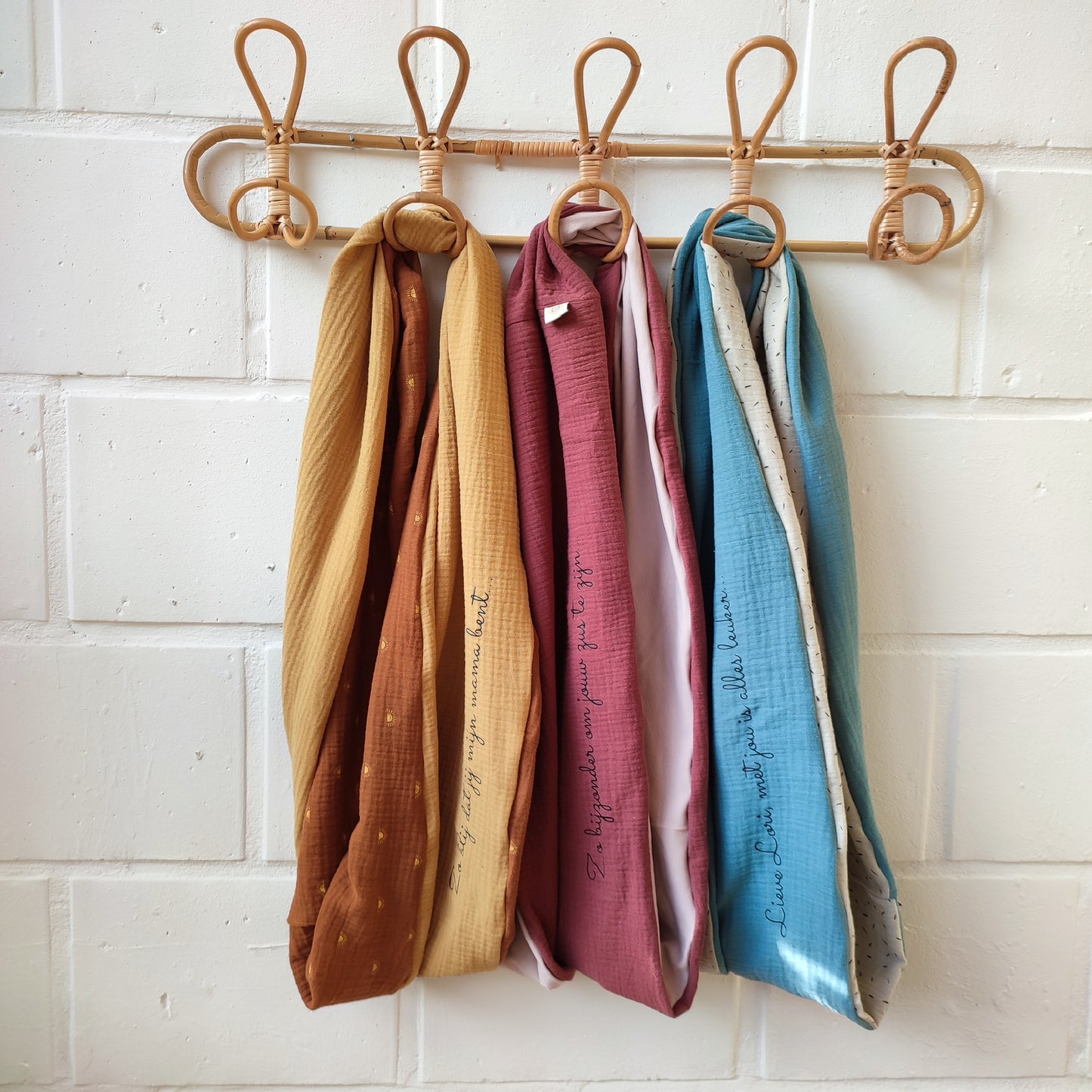 Sjaal "zo blij dat jij mijn ... bent"