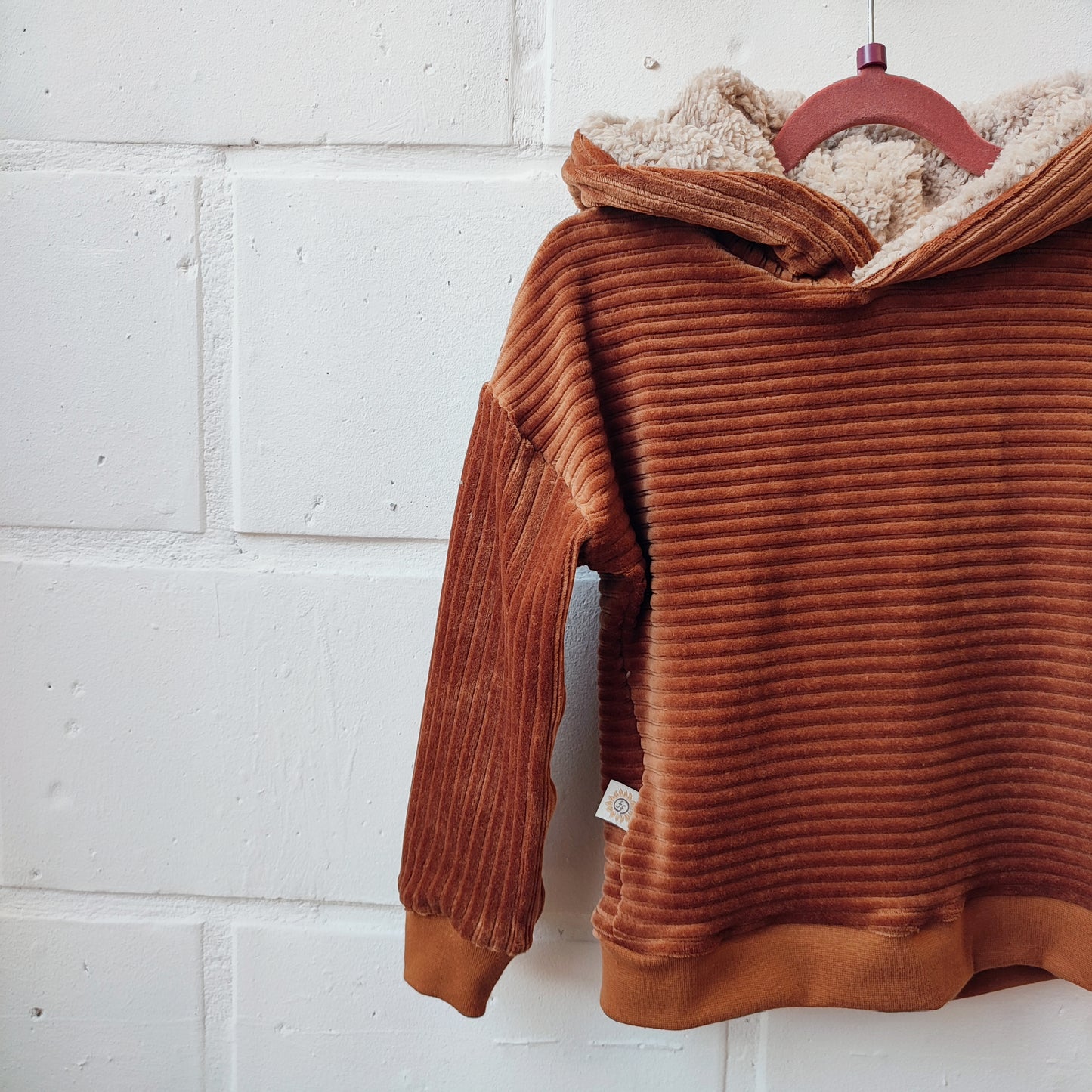 Hoody velours cognac