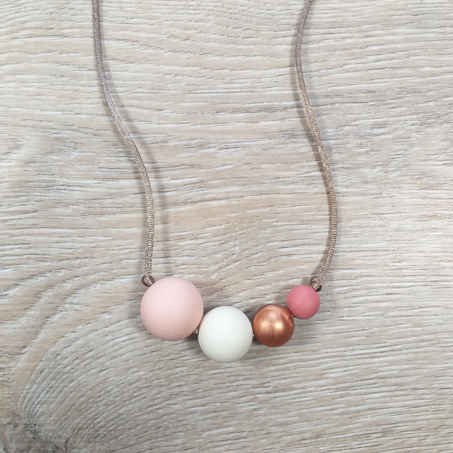 Bijtketting bol peachy-koper