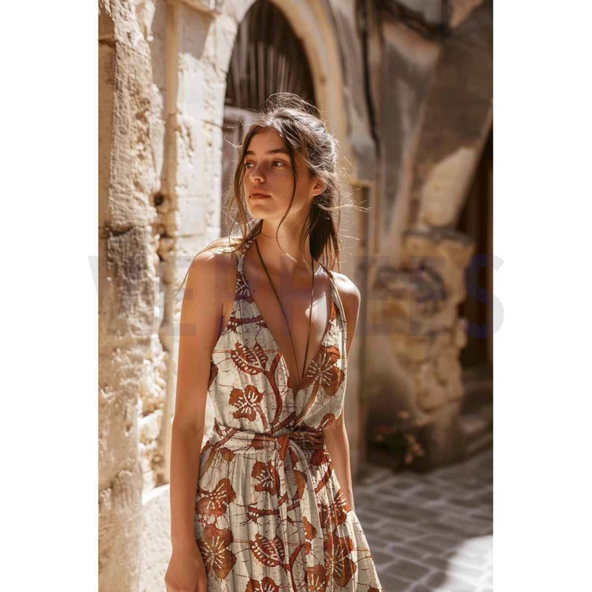 crafted batik viscose Bruin