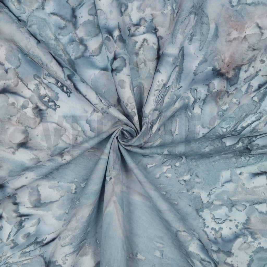 Crafted batik cotton voile pale turquoise