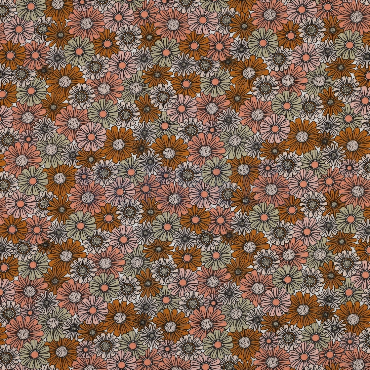 katoen poplin flowers retro