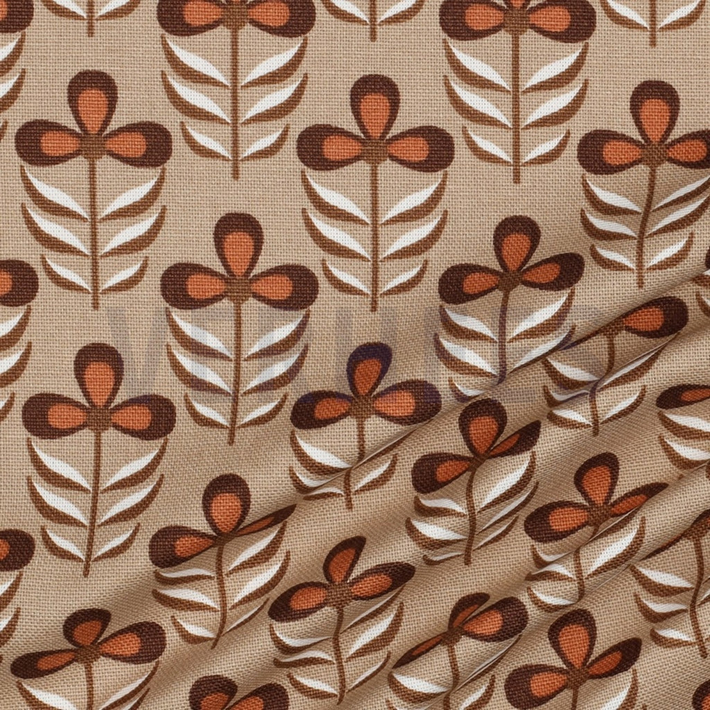 Canvas Flowers sand retro