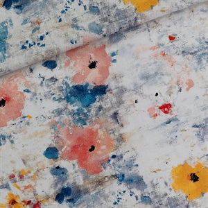 Roses on Canvas - Linnen Viscose Blend