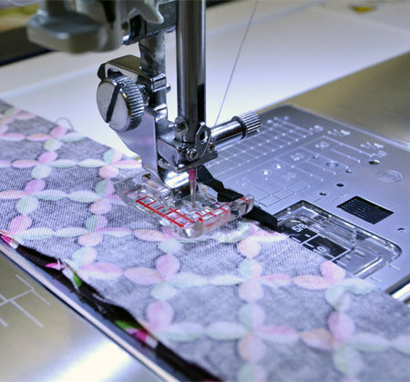 Janome 1/4'' quilt voet transparant met verwisselbare geleiders