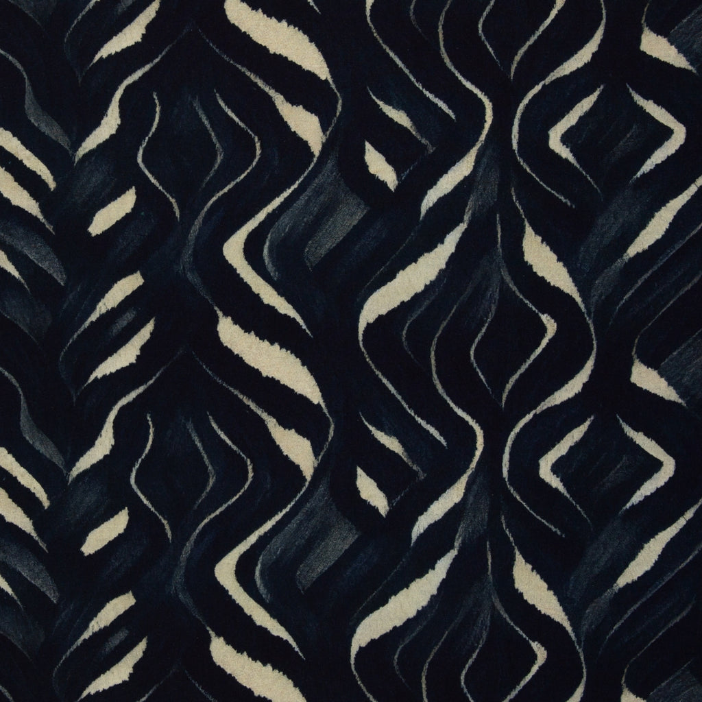 Kairo – French terry  modal - grafisch, donker blauw