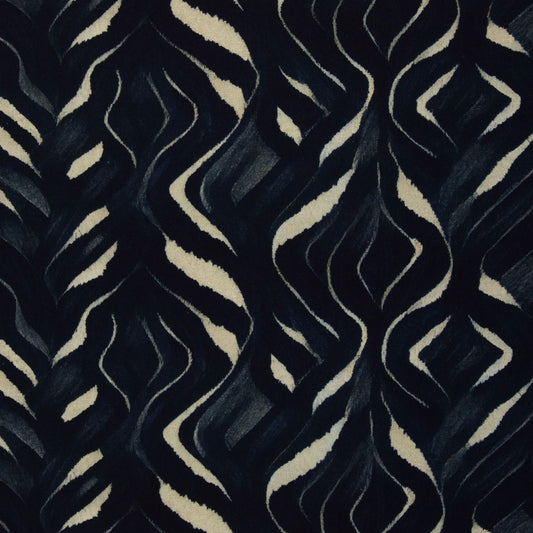 Kairo – French terry  modal - grafisch, donker blauw