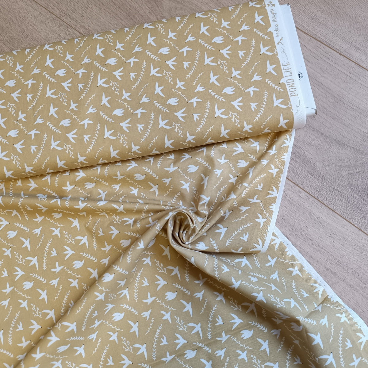 Pond Life - Birds in Flight - Dijon Fabric