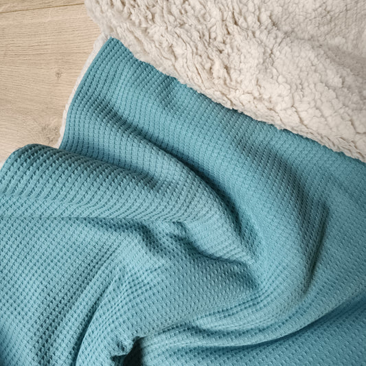 Dekentje waffle aqua