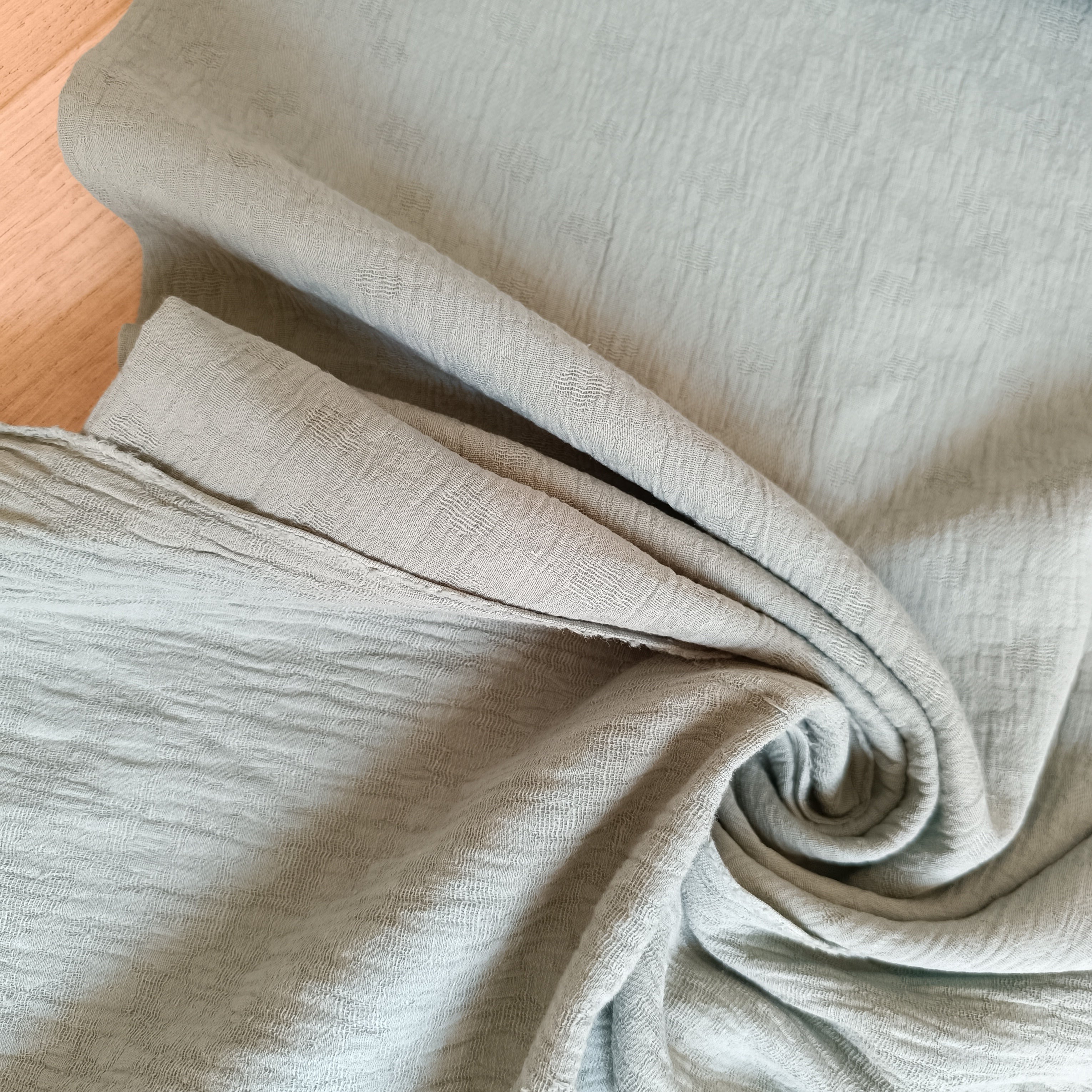 Double gauze melange jacquard oudgroen