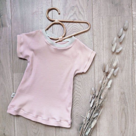 Baby jurk roze rib
