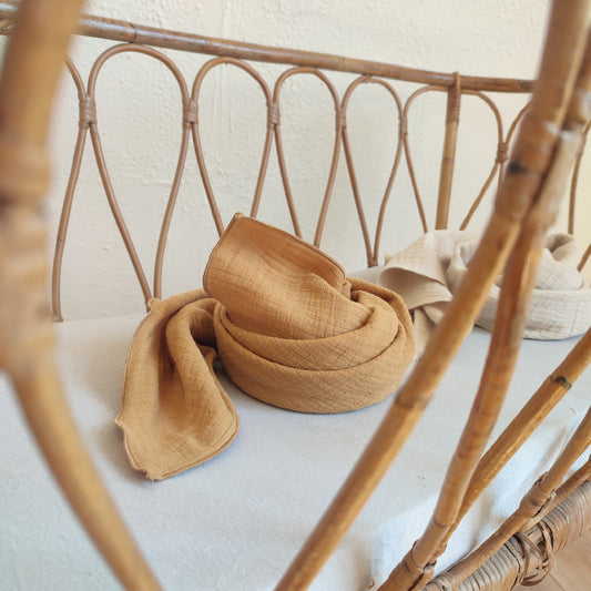 Gauze swaddle bamboo mosterd