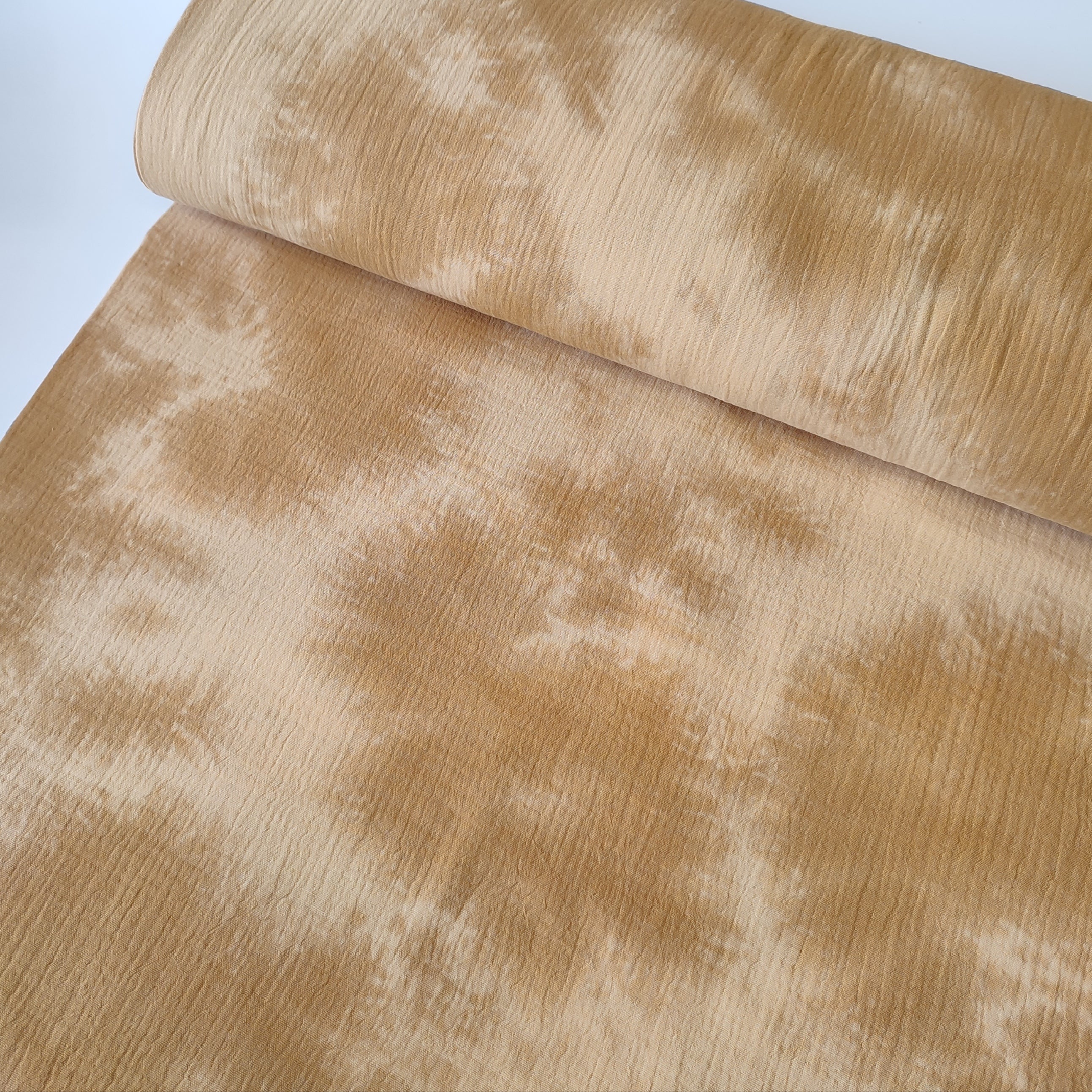 Double gauze tie dye mosterd