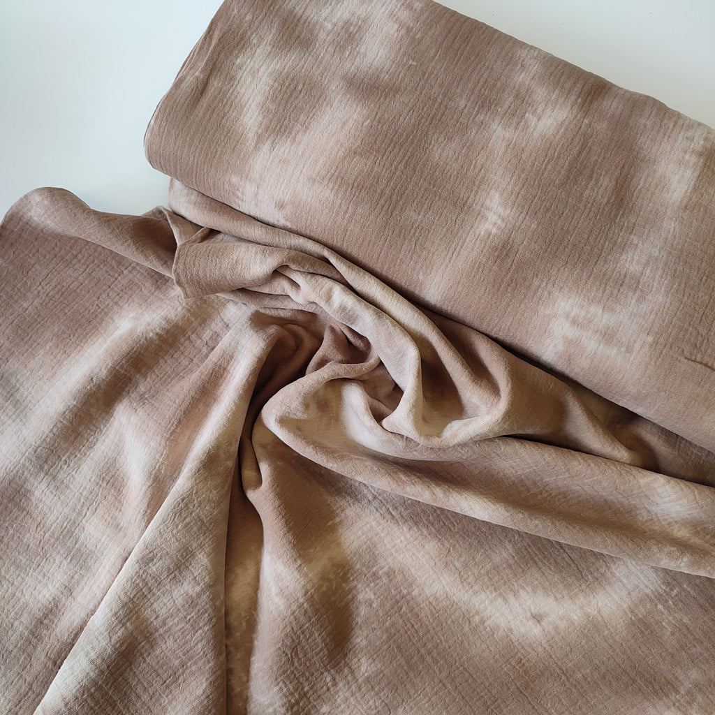 Double gauze tie dye taupe