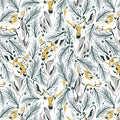 Magic Of Yosemite - Morning Deer - Silver Grey Metallic Fabric