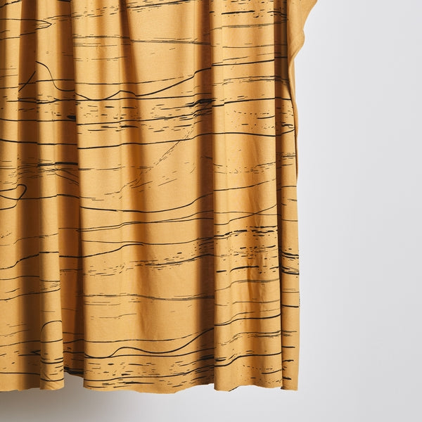 Saja ecovero viscose jersey - Stray lines dry mustard