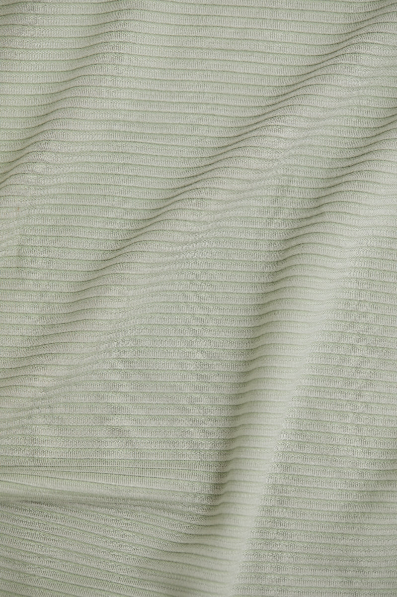 SELF-STRIPE OTTOMAN KNIT - Soft mint