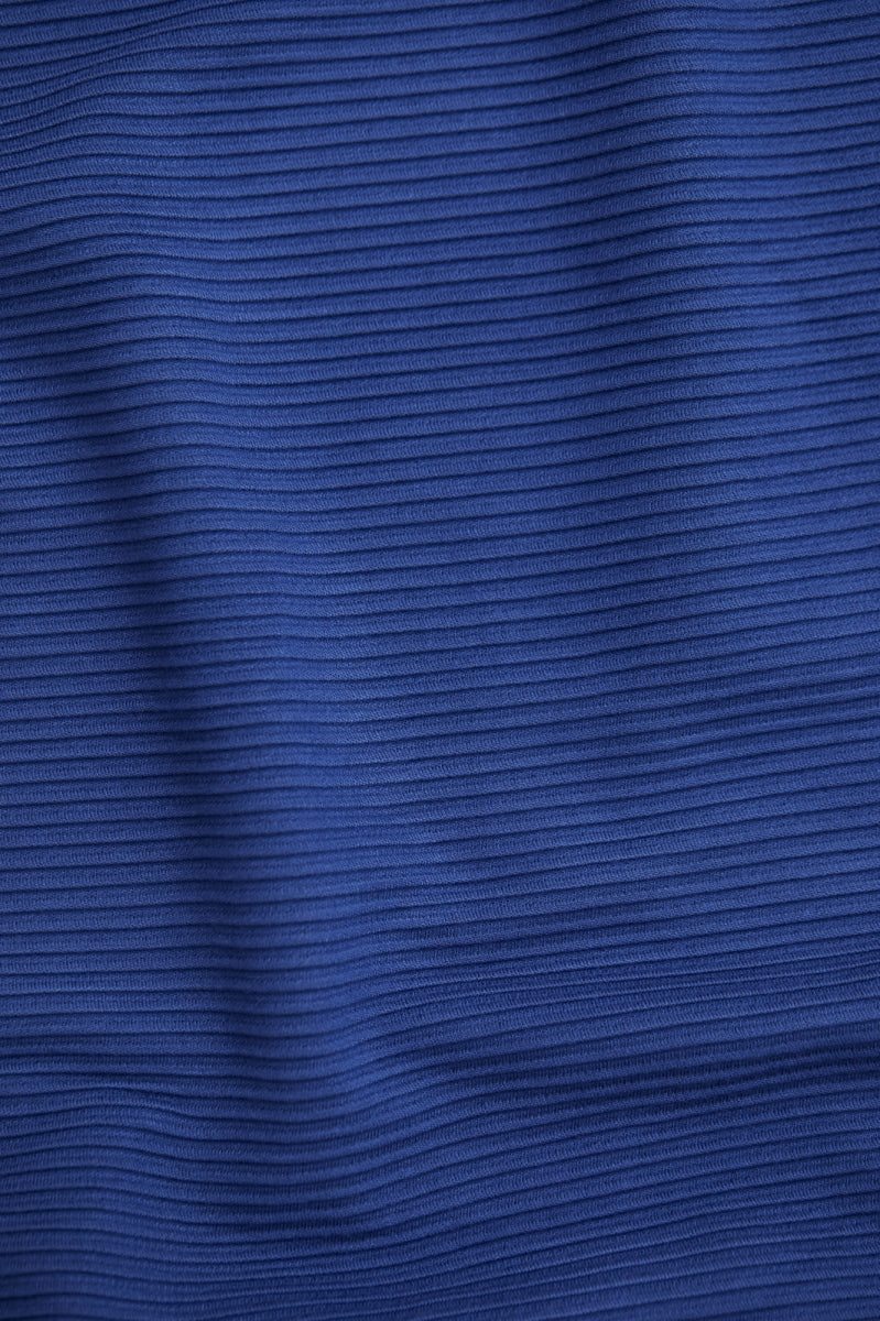 SELF-STRIPE OTTOMAN KNIT - Lapis