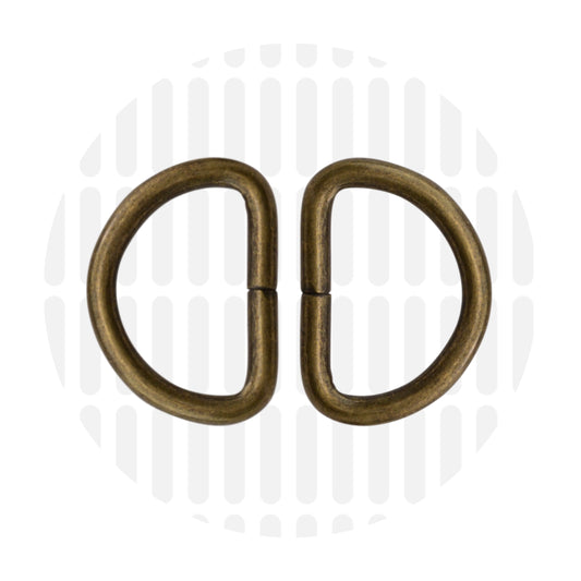 Basic | D-ring | 25mm - Antique brass