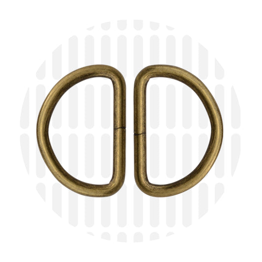 Basic | D-ring | 32mm - Antique brass