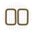 Basic | Rectangular ring | 32mm - Antique brass