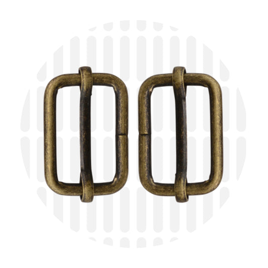 Basic | Adjustable Strap Slider | 25mm - Antique brass