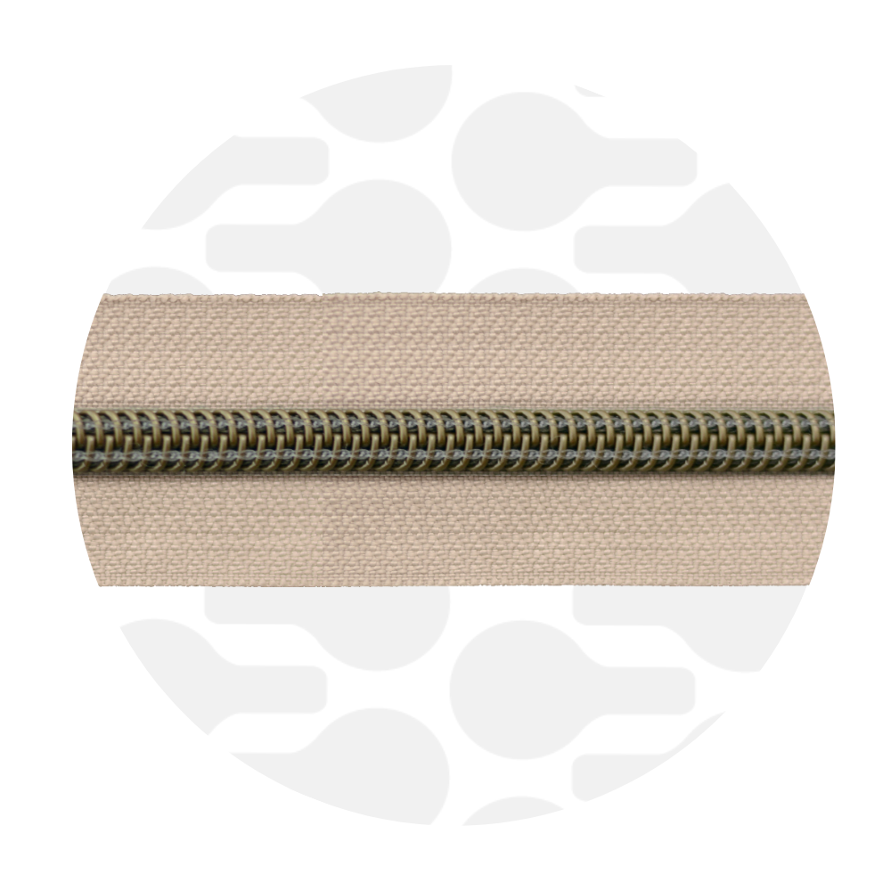 Zipper Nylon coil Light clay - Antique brass