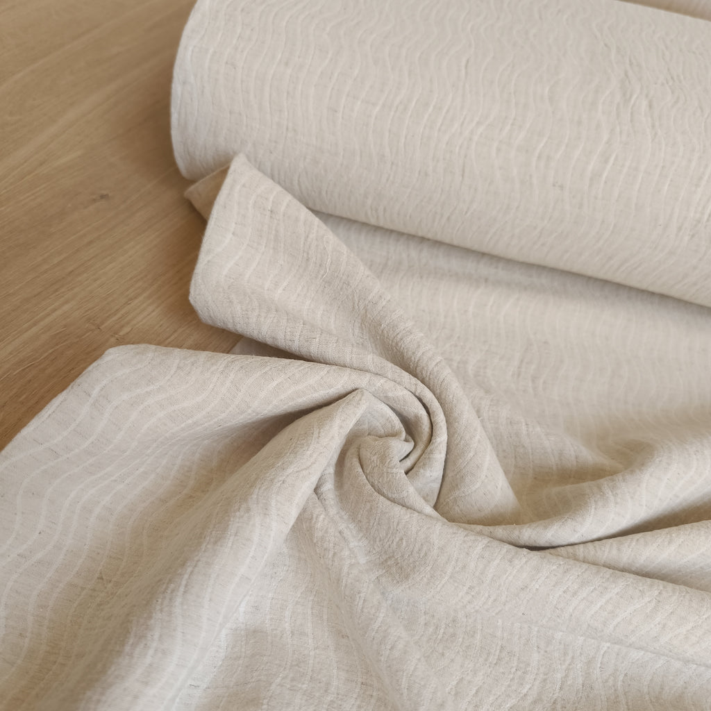 Double gauze linnen golf zand