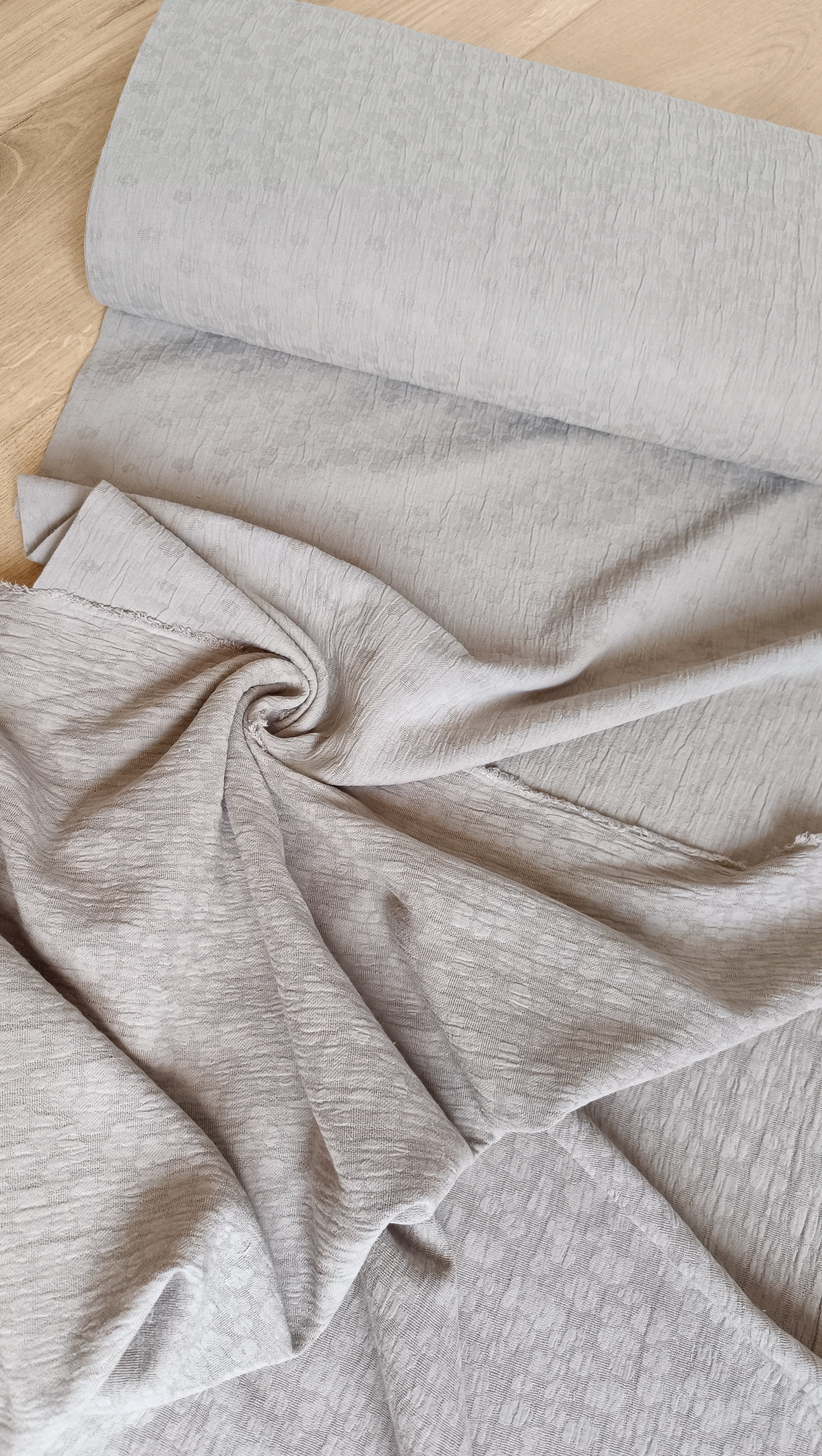 Double gauze melange jacquard kiezel