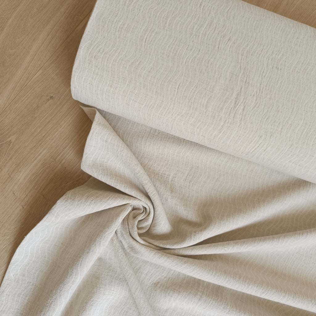 Double gauze linnen golf zand