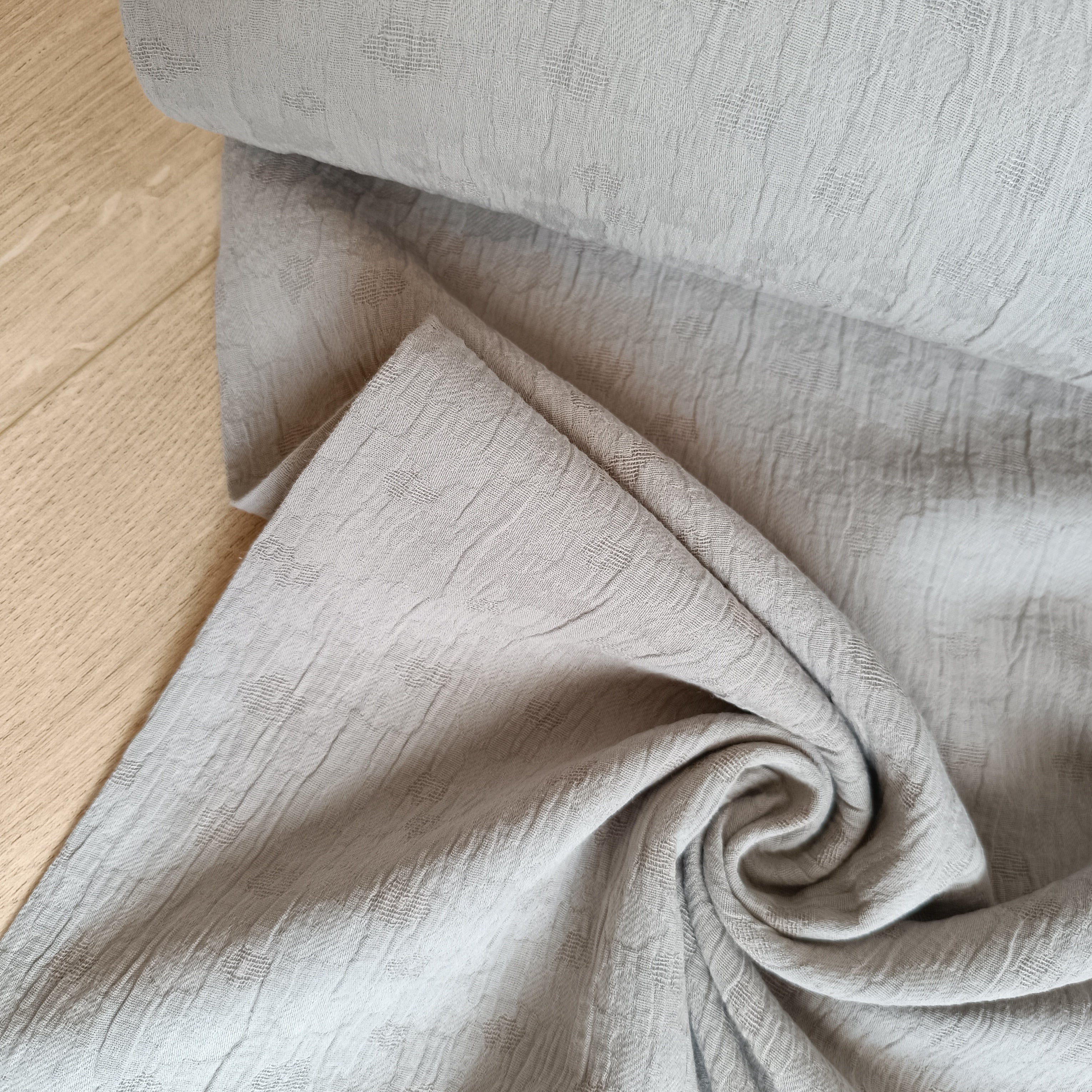 Double gauze melange jacquard kiezel