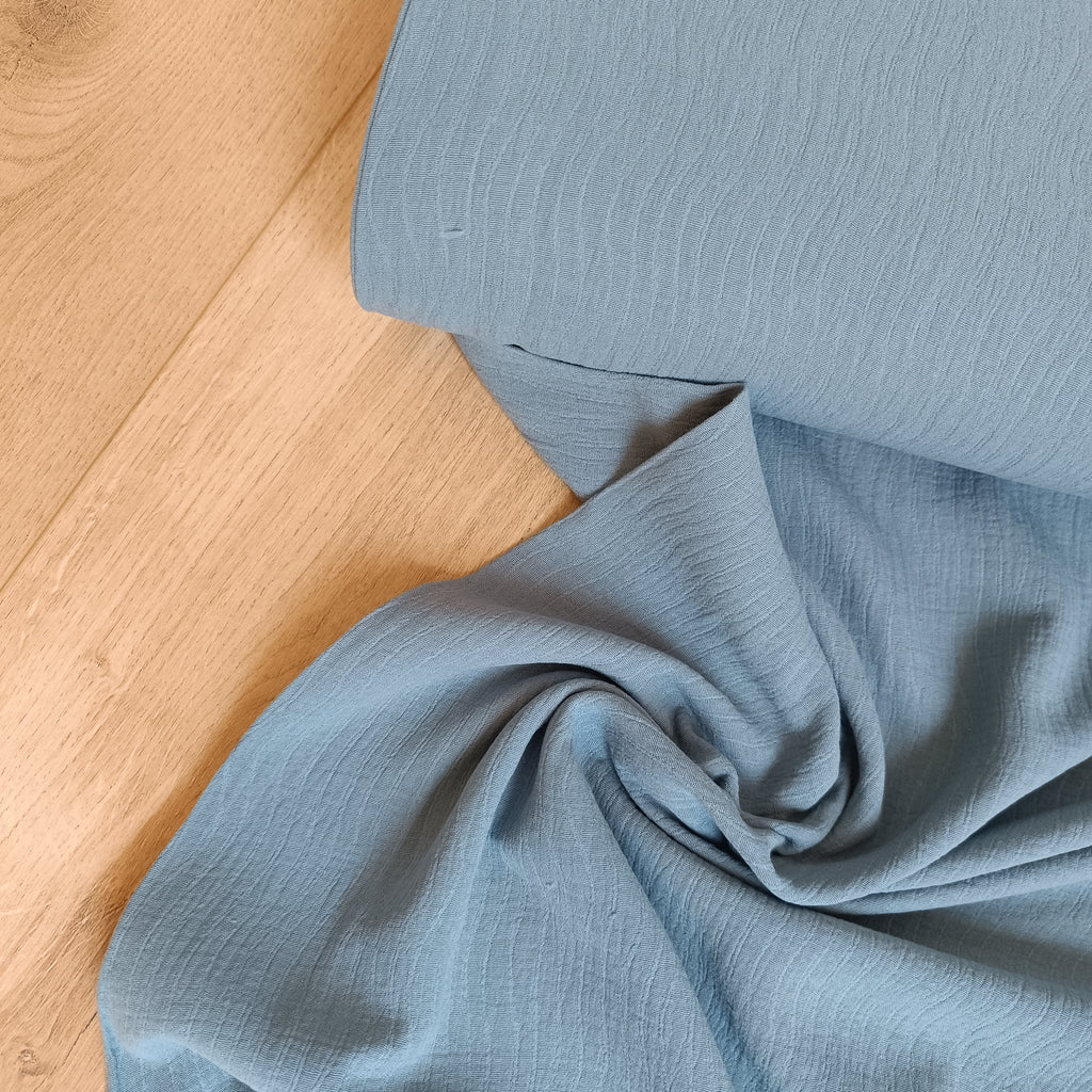 Double gauze linnen golf blauw