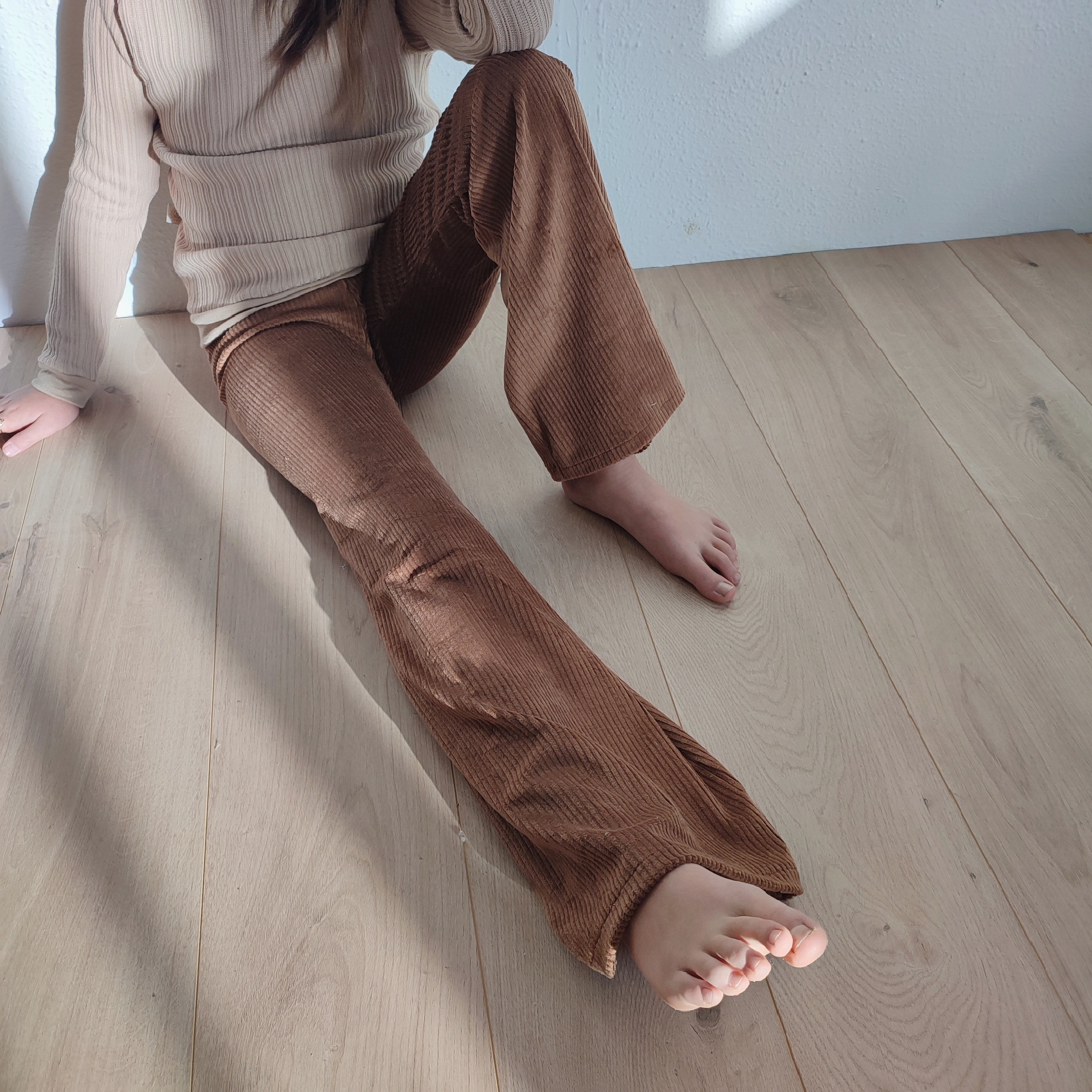 Velouren broek flared