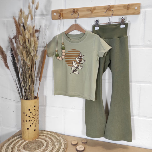 flared legging olijf