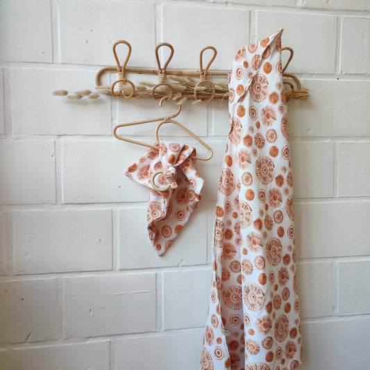 Gauze badcape sunshine print