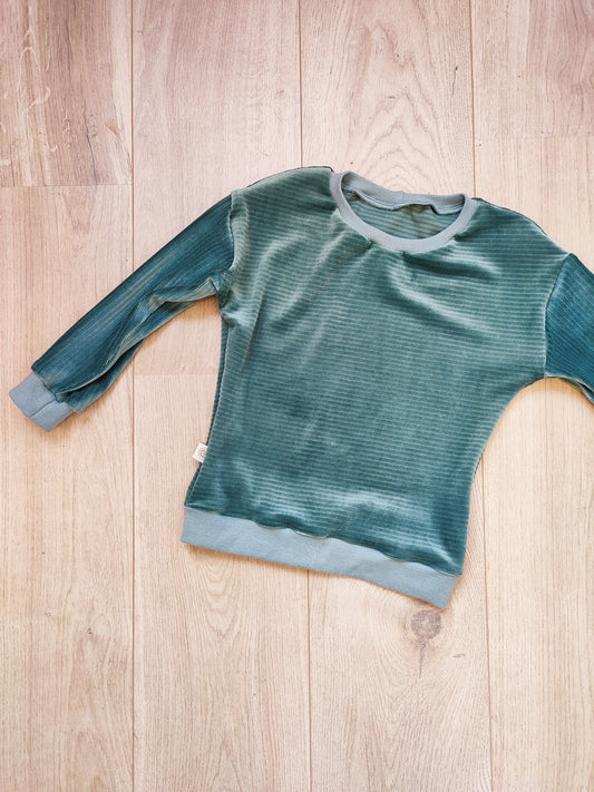 sweater fluweel turquoise