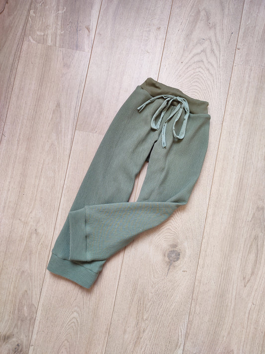 Broek rib olijf