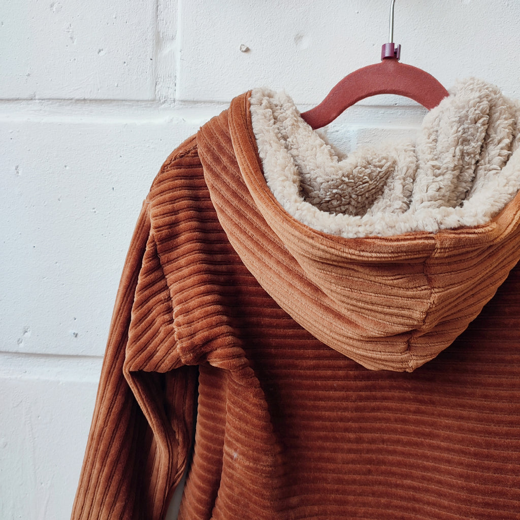 Hoody velours cognac